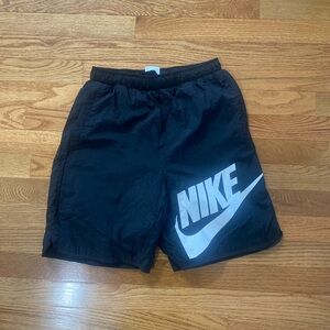 Nike Black Athletic Shorts with White Logo youth XL